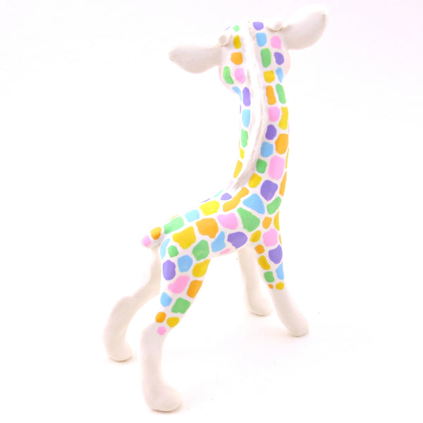 Rainbow Giraffe Figurine - Polymer Clay Rainbow Animals