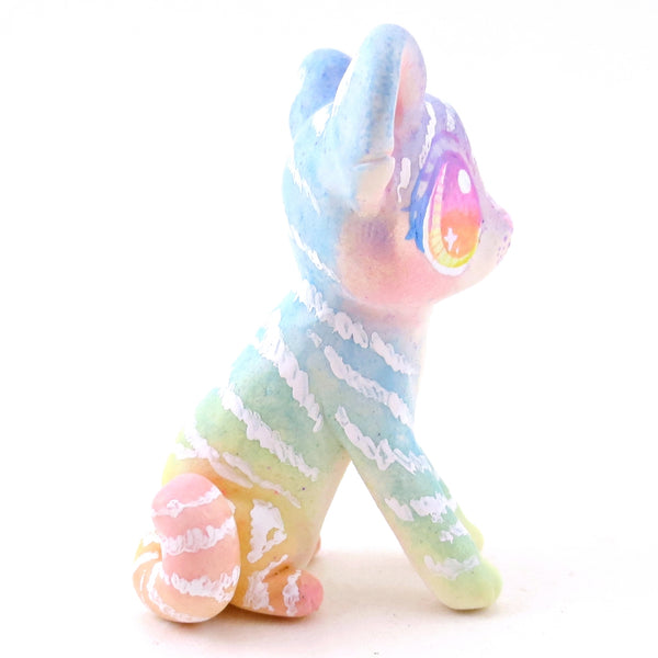 Rainbow Ombre Tiger Cub Figurine - Version 1 - Polymer Clay Rainbow Animals