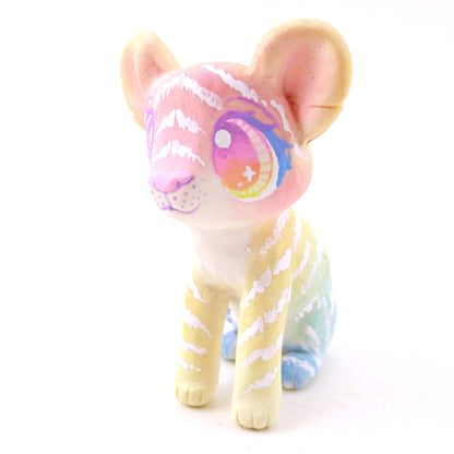 Rainbow Ombre Tiger Cub Figurine - Version 2 - Polymer Clay Rainbow Animals