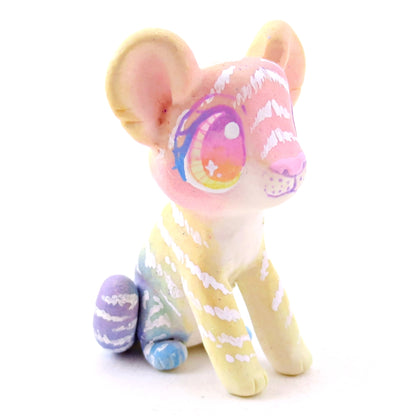 Rainbow Ombre Tiger Cub Figurine - Version 2 - Polymer Clay Rainbow Animals