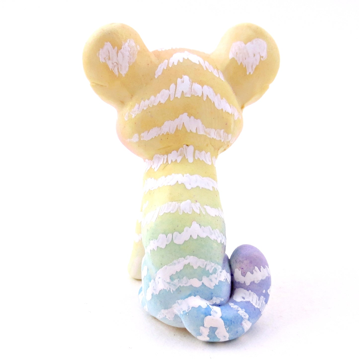 Rainbow Ombre Tiger Cub Figurine - Version 2 - Polymer Clay Rainbow Animals