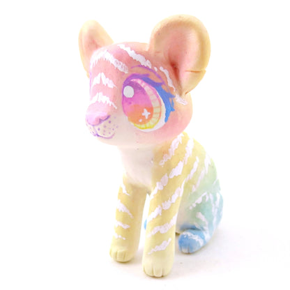 Rainbow Ombre Tiger Cub Figurine - Version 2 - Polymer Clay Rainbow Animals