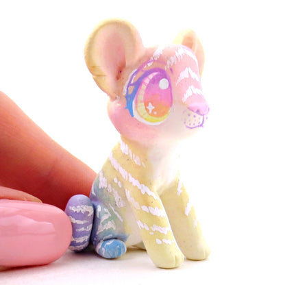 Rainbow Ombre Tiger Cub Figurine - Version 2 - Polymer Clay Rainbow Animals