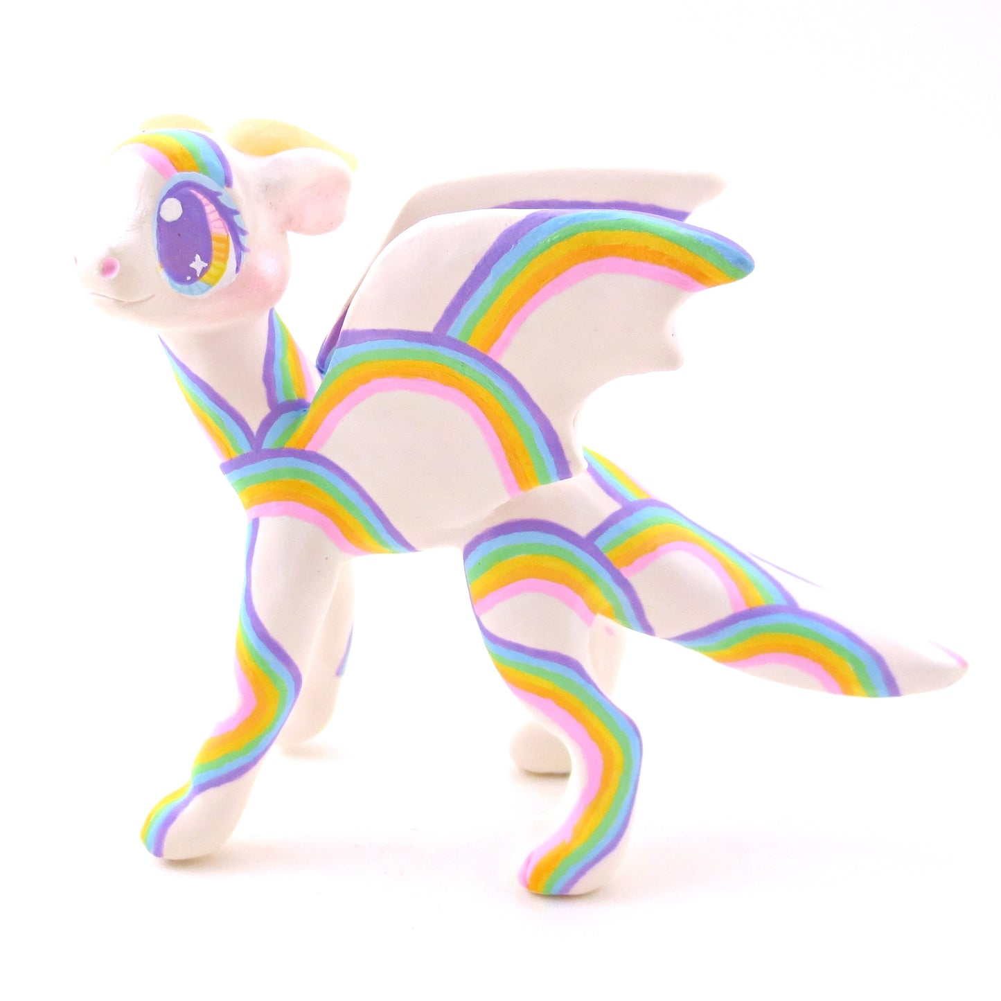 Rainbow Dragon Figurine - Polymer Clay Rainbow Animals