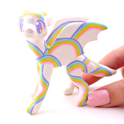 Rainbow Dragon Figurine - Polymer Clay Rainbow Animals