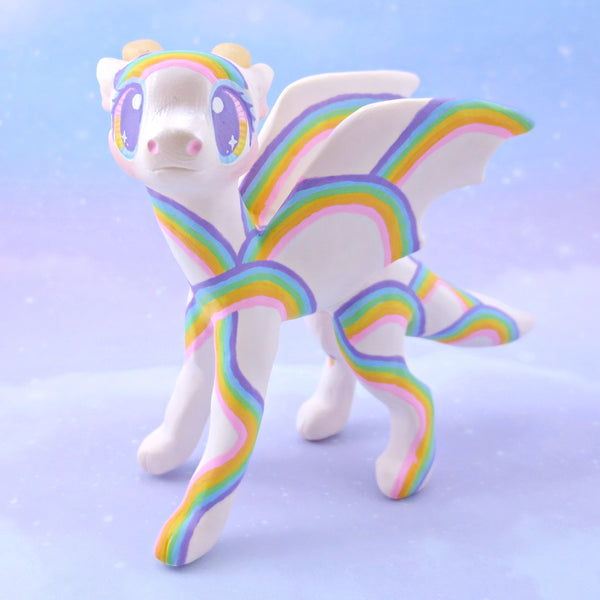 Rainbow Dragon Figurine - Polymer Clay Rainbow Animals