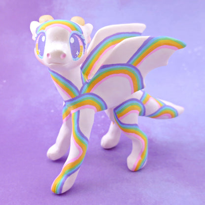 Rainbow Dragon Figurine - Polymer Clay Rainbow Animals