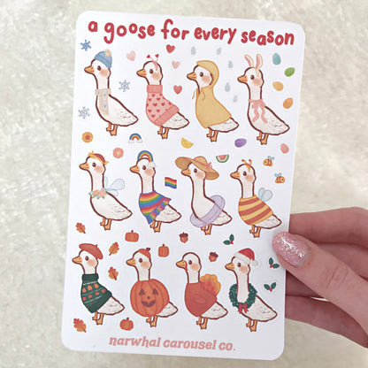 A Goose for Every Season Sticker Sheet