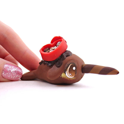 Milk Chocolate Box Dessert Narwhal - Polymer Clay Valentine's Day Animal Collection