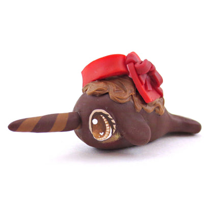 Dark Chocolate Box Dessert Narwhal - Polymer Clay Valentine's Day Animal Collection