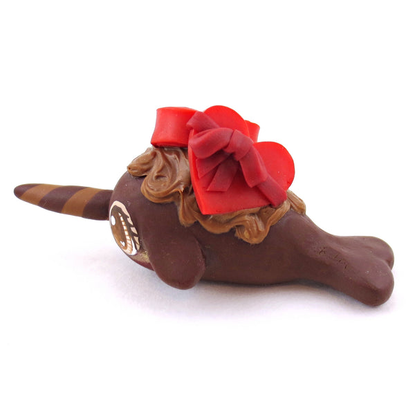 Dark Chocolate Box Dessert Narwhal - Polymer Clay Valentine's Day Animal Collection