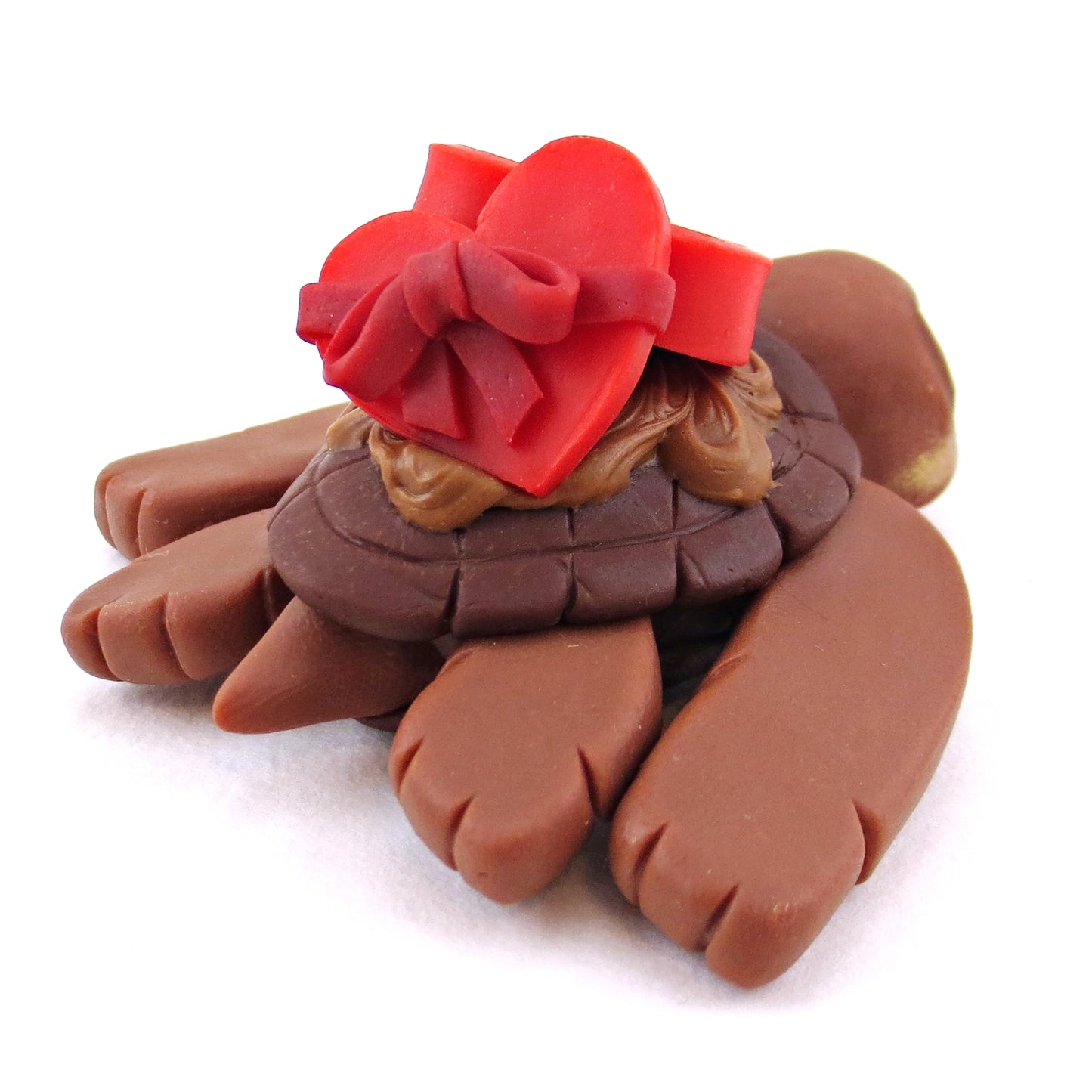 Milk Chocolate Box Dessert Turtle Figurine- Polymer Clay Valentine's Day Animal Collection