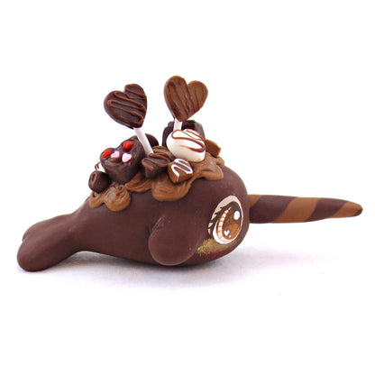 Loaded Dark Chocolate Narwhal Figurine- Polymer Clay Valentine's Day Animal Collection