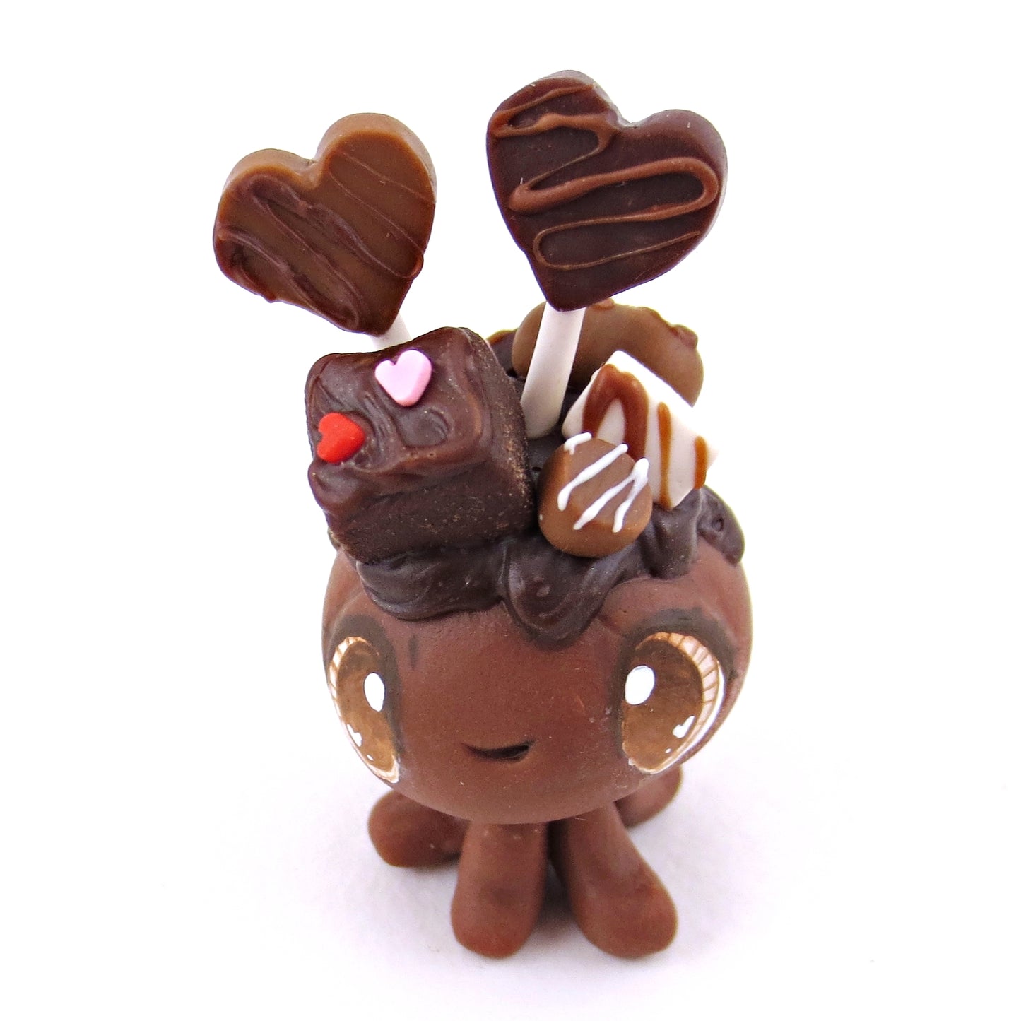 Chocolate Dessert Loaded Jellyfish Figurine - Polymer Clay Valentine's Day Animal Collection