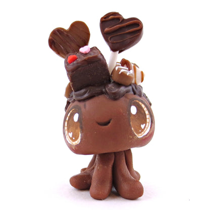 Chocolate Dessert Loaded Jellyfish Figurine - Polymer Clay Valentine's Day Animal Collection