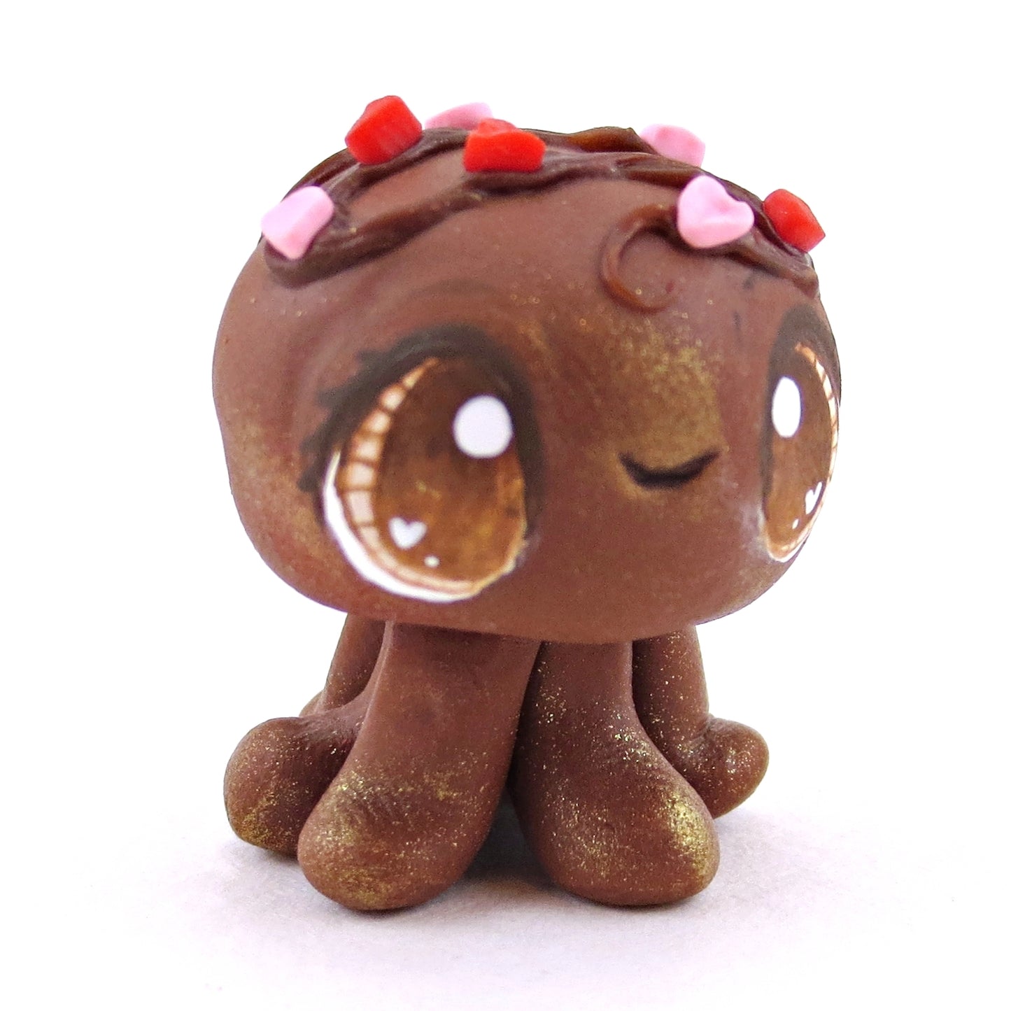 Chocolate Bonbon Jellyfish Figurine - Version 1 -Polymer Clay Valentine's Day Animal Collection