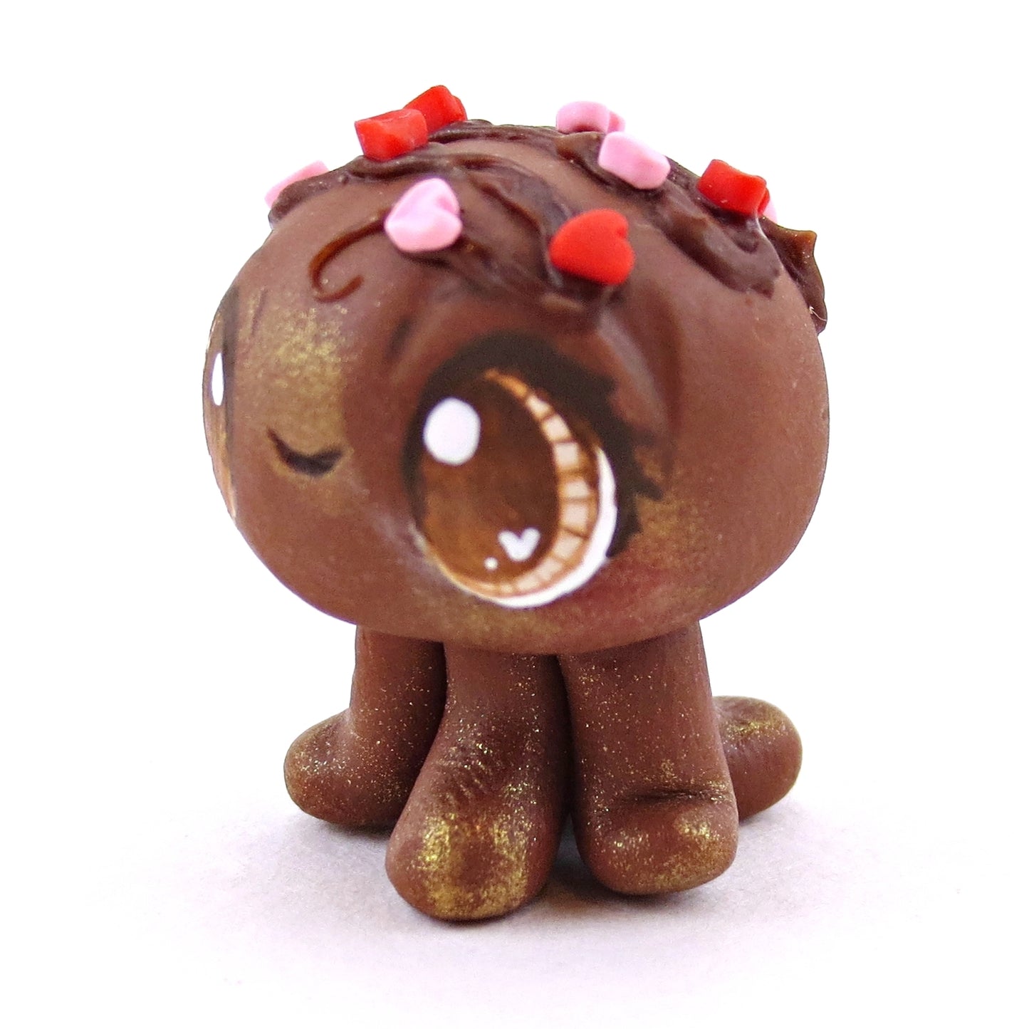 Chocolate Bonbon Jellyfish Figurine - Version 1 -Polymer Clay Valentine's Day Animal Collection