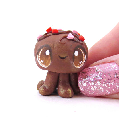 Chocolate Bonbon Jellyfish Figurine - Version 1 -Polymer Clay Valentine's Day Animal Collection