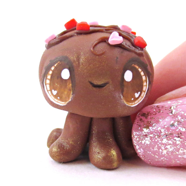 Chocolate Bonbon Jellyfish Figurine - Version 1 -Polymer Clay Valentine's Day Animal Collection