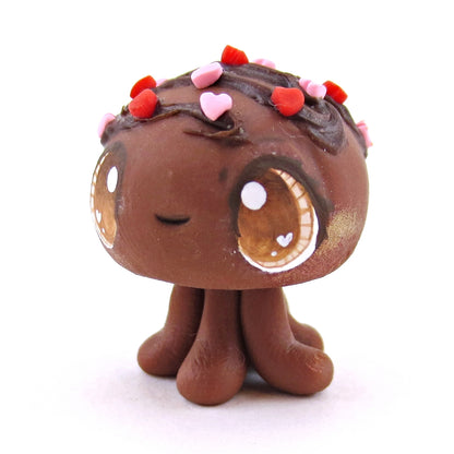 Chocolate Bonbon Jellyfish Figurine - Version 2 - Polymer Clay Valentine's Day Animal Collection