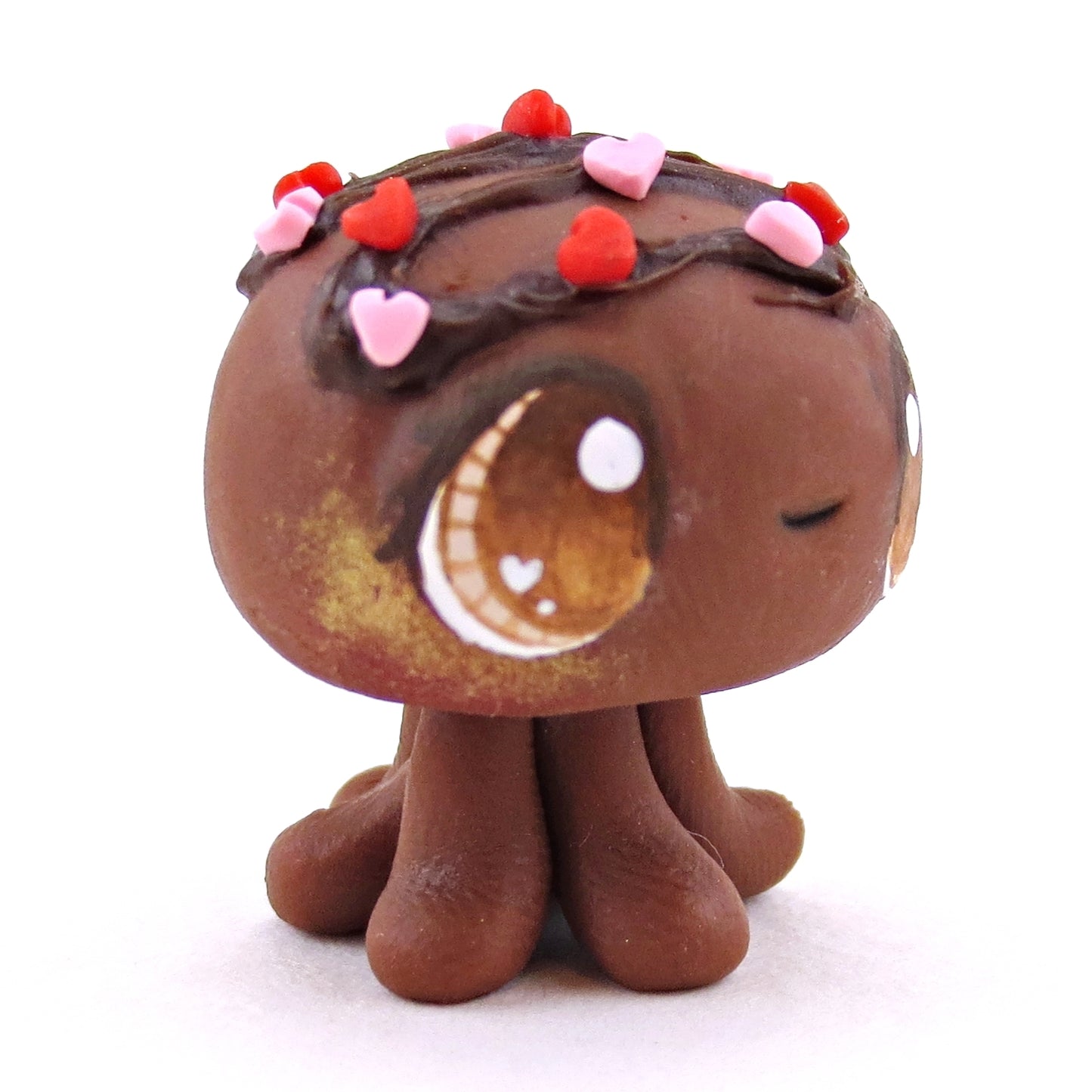 Chocolate Bonbon Jellyfish Figurine - Version 2 - Polymer Clay Valentine's Day Animal Collection