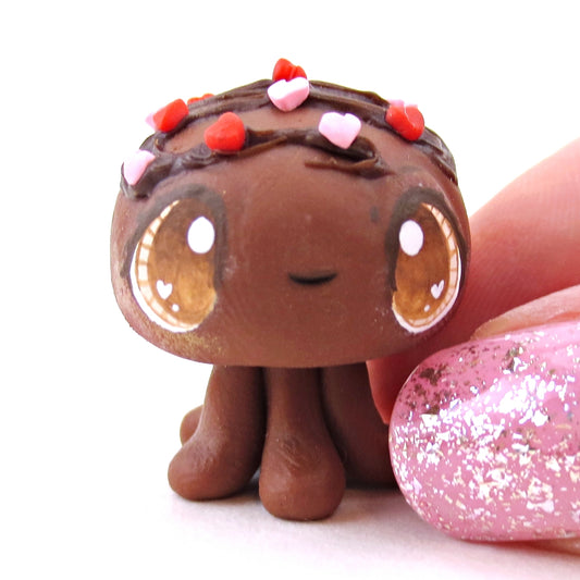 Chocolate Bonbon Jellyfish Figurine - Version 2 - Polymer Clay Valentine's Day Animal Collection