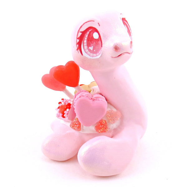 Valentine Dessert Nessie Figurine - Polymer Clay Valentine's Day Animal Collection