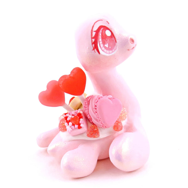 Valentine Dessert Nessie Figurine - Polymer Clay Valentine's Day Animal Collection