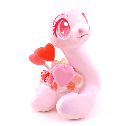 Valentine Dessert Nessie Figurine - Polymer Clay Valentine's Day Animal Collection