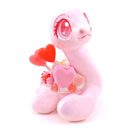 Valentine Dessert Nessie Figurine - Polymer Clay Valentine's Day Animal Collection