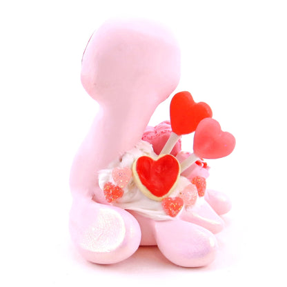 Valentine Dessert Nessie Figurine - Polymer Clay Valentine's Day Animal Collection