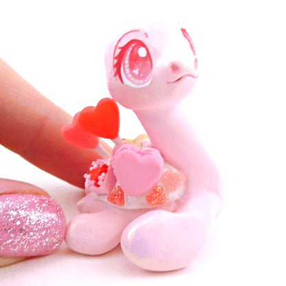 Valentine Dessert Nessie Figurine - Polymer Clay Valentine's Day Animal Collection