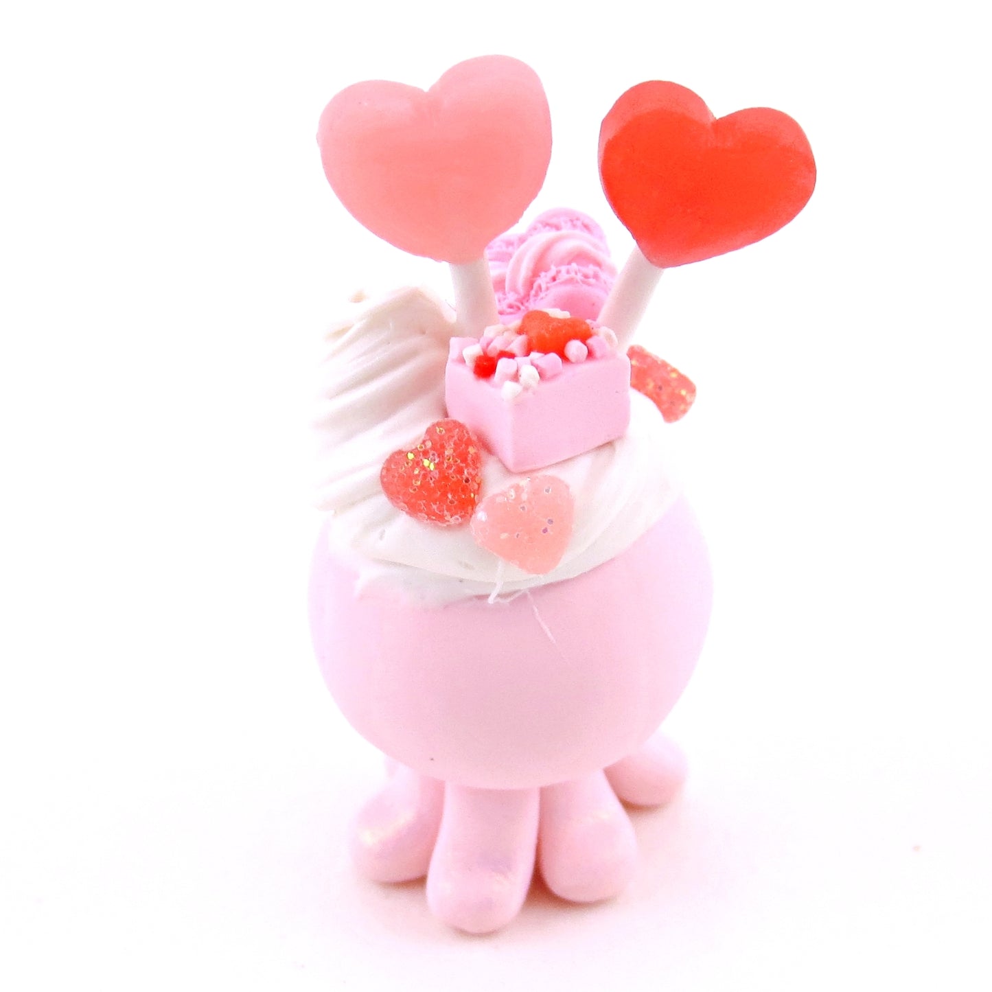 Valentine Lollipop Dessert Jellyfish Figurine - Polymer Clay Valentine's Day Animal Collection