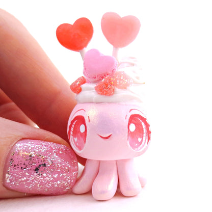 Valentine Lollipop Dessert Jellyfish Figurine - Polymer Clay Valentine's Day Animal Collection