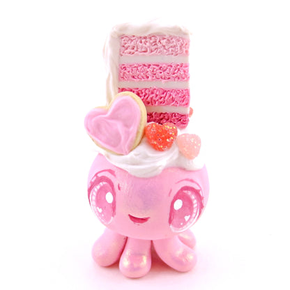 Valentine Cake Dessert Jellyfish Figurine - Polymer Clay Valentine's Day Animal Collection