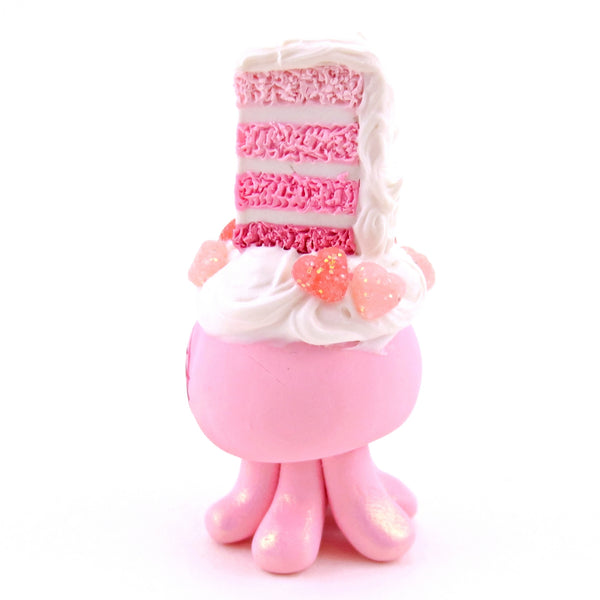 Valentine Cake Dessert Jellyfish Figurine - Polymer Clay Valentine's Day Animal Collection