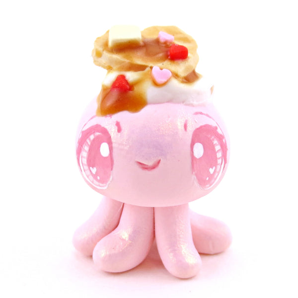 Heart Waffle Jellyfish Figurine - Polymer Clay Valentine's Day Animal Collection