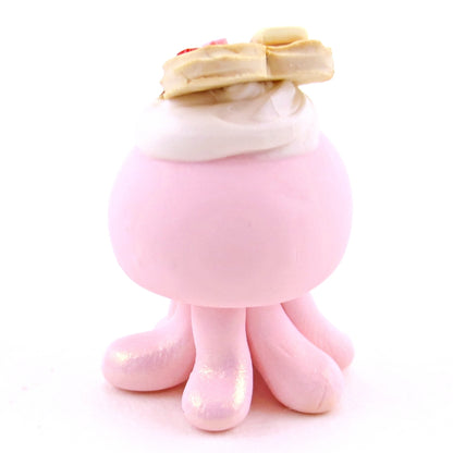 Heart Waffle Jellyfish Figurine - Polymer Clay Valentine's Day Animal Collection