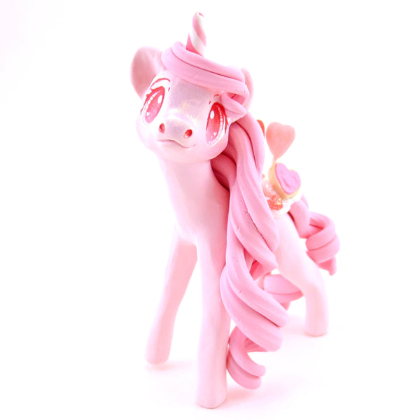 Valentine Dessert Unicorn Figurine - Polymer Clay Valentine's Day Animal Collection