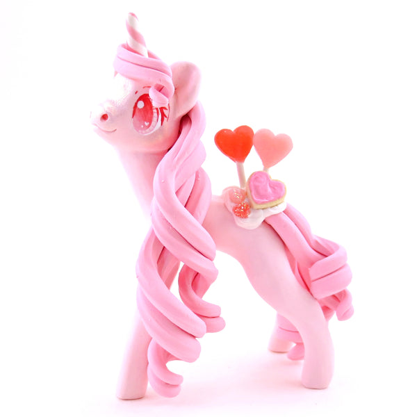 Valentine Dessert Unicorn Figurine - Polymer Clay Valentine's Day Animal Collection