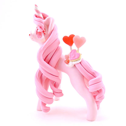 Valentine Dessert Unicorn Figurine - Polymer Clay Valentine's Day Animal Collection