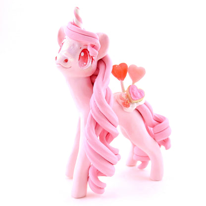 Valentine Dessert Unicorn Figurine - Polymer Clay Valentine's Day Animal Collection