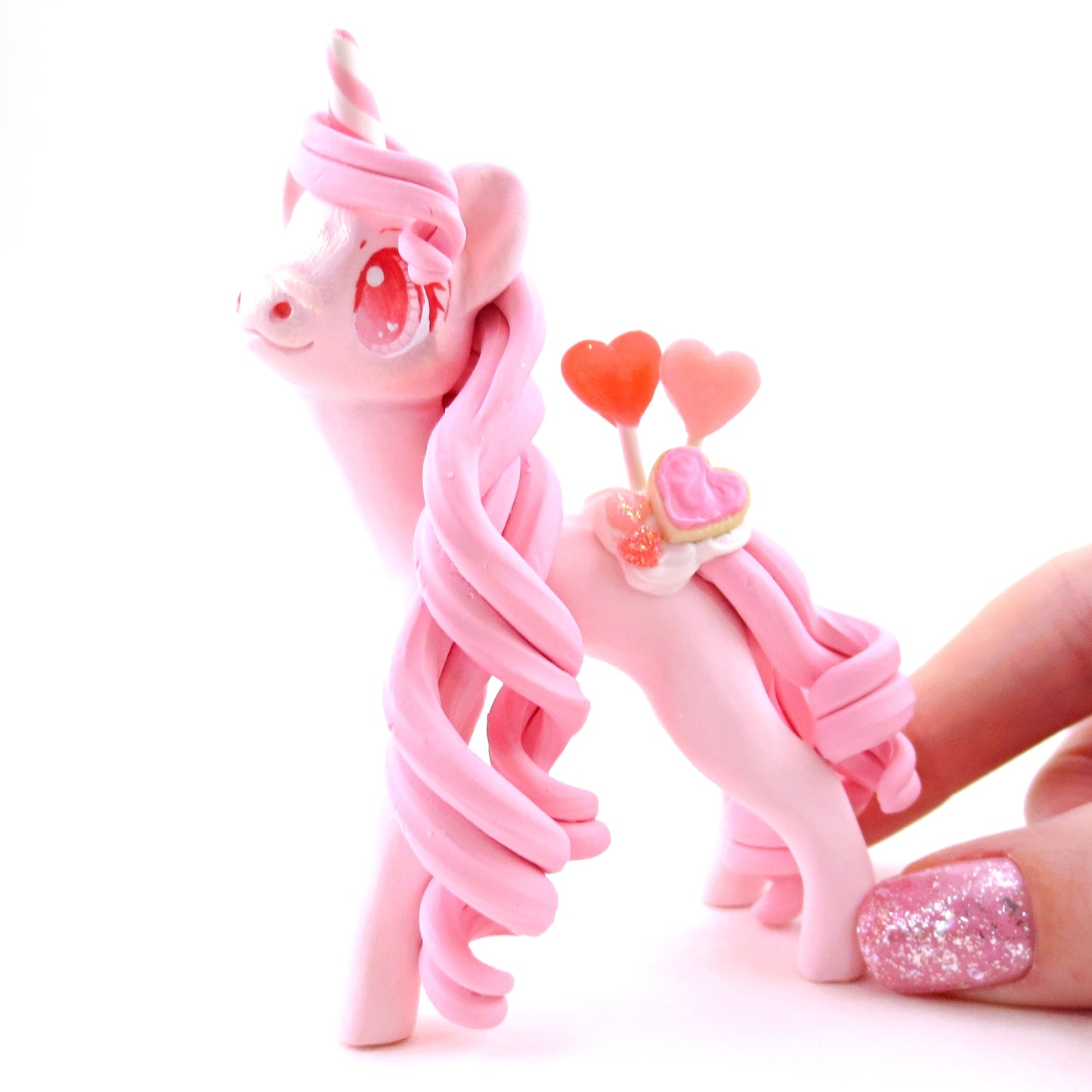 Valentine Dessert Unicorn Figurine - Polymer Clay Valentine's Day Animal Collection