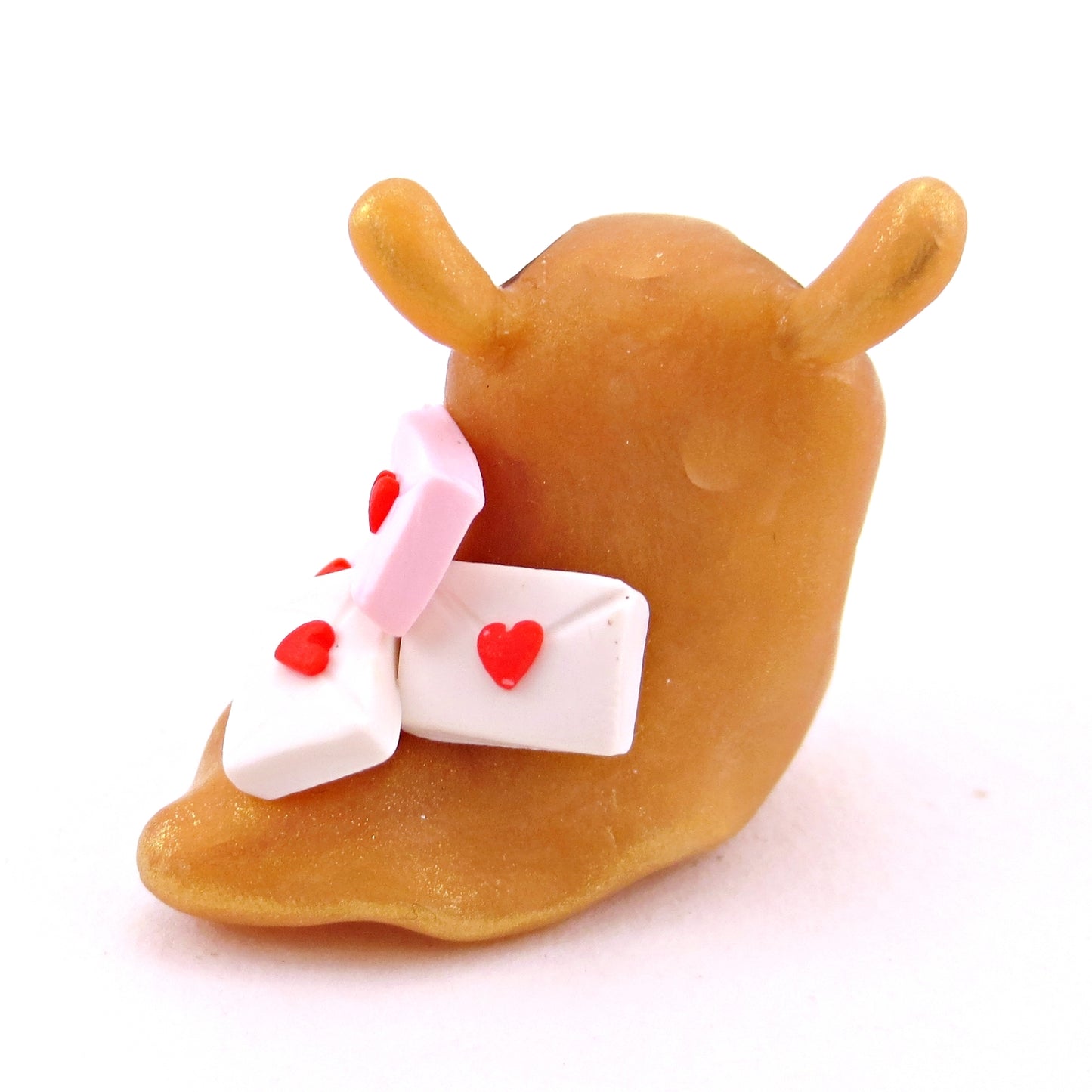 "Snail Mail" Slug Letter Carrier Figurine - Polymer Clay Valentine's Day Animal Collection