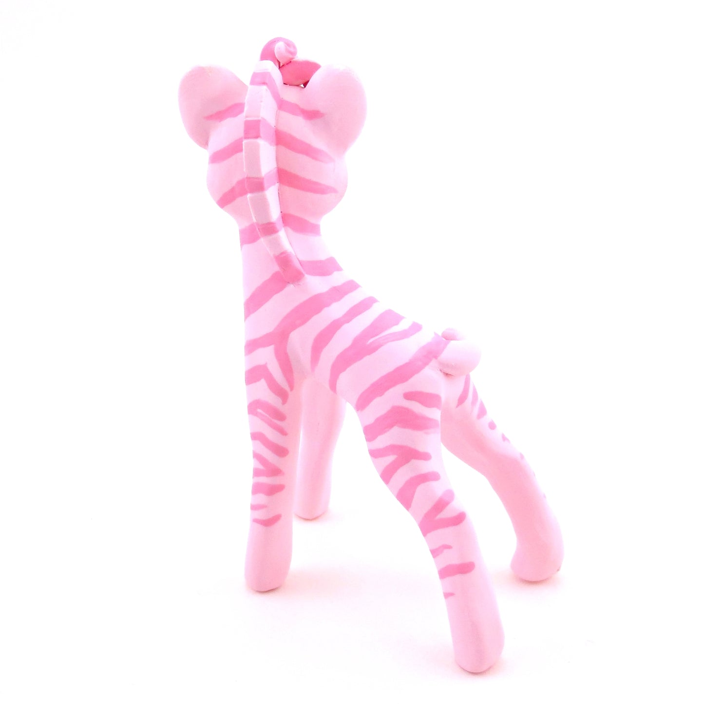 "Pinkies" Zebra Figurine - Polymer Clay Valentine's Day Animal Collection