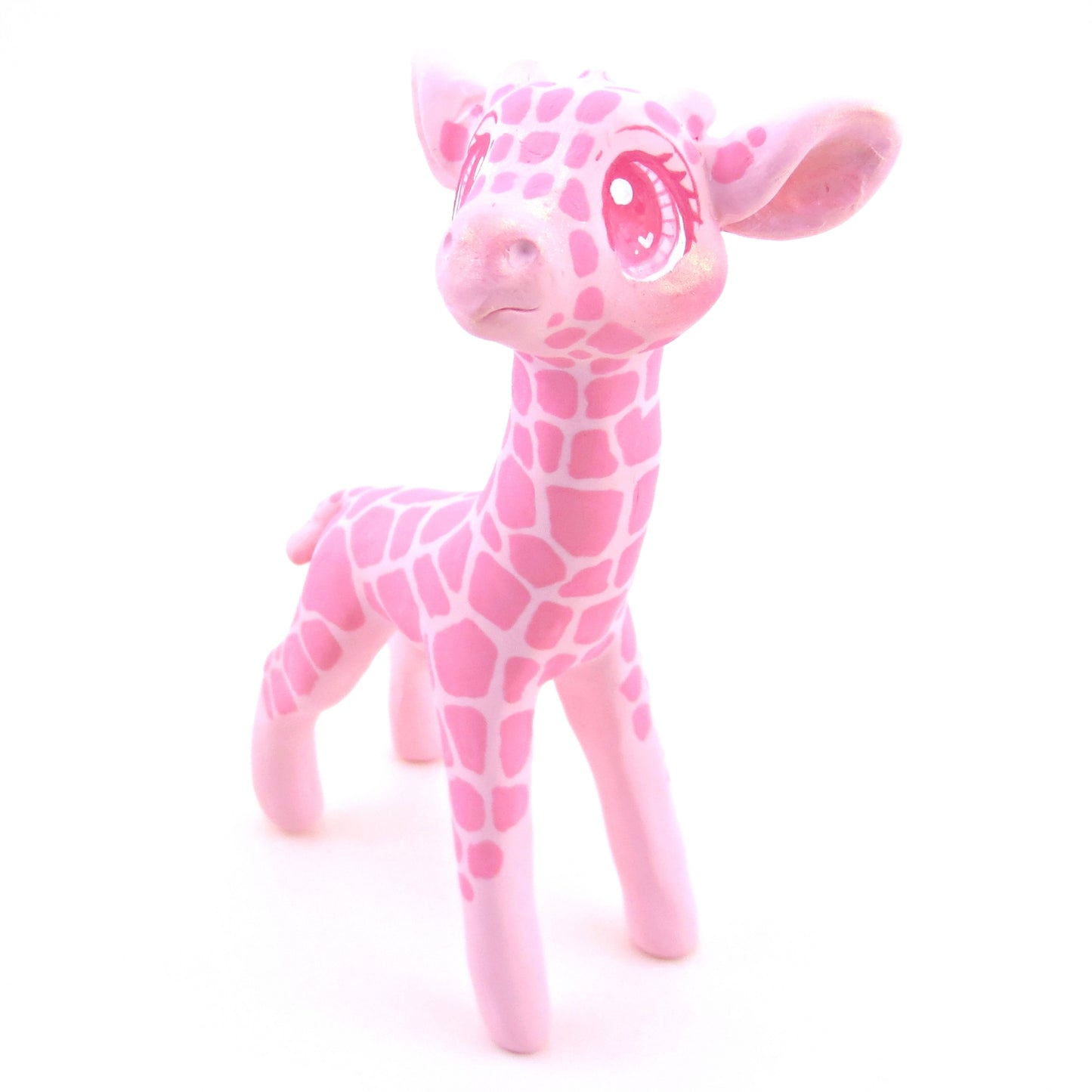 "Pinkies" Giraffe Figurine - Polymer Clay Valentine's Day Animal Collection