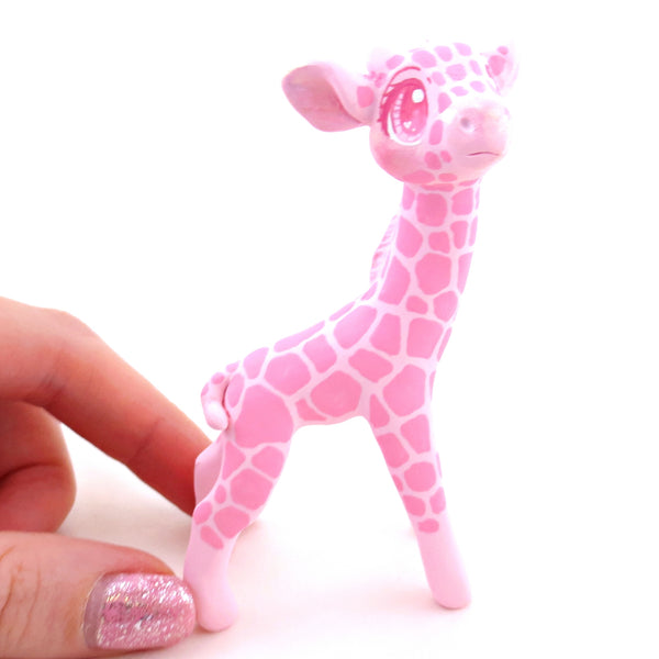 "Pinkies" Giraffe Figurine - Polymer Clay Valentine's Day Animal Collection