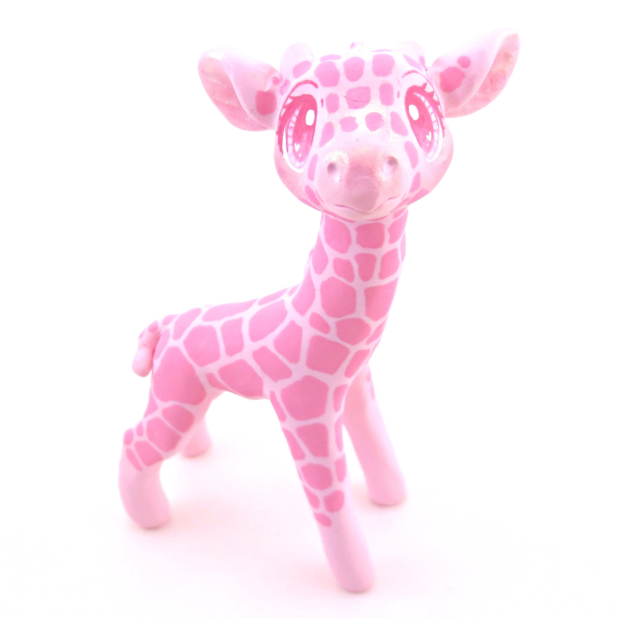 "Pinkies" Giraffe Figurine - Polymer Clay Valentine's Day Animal Collection
