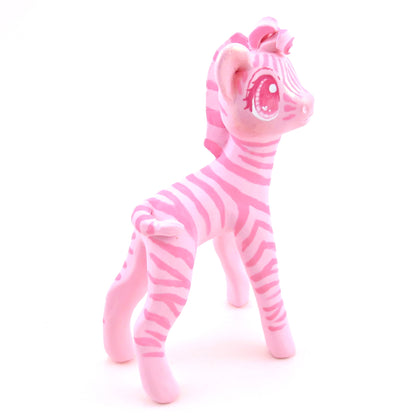 "Pinkies" Zebra Figurine - Polymer Clay Valentine's Day Animal Collection