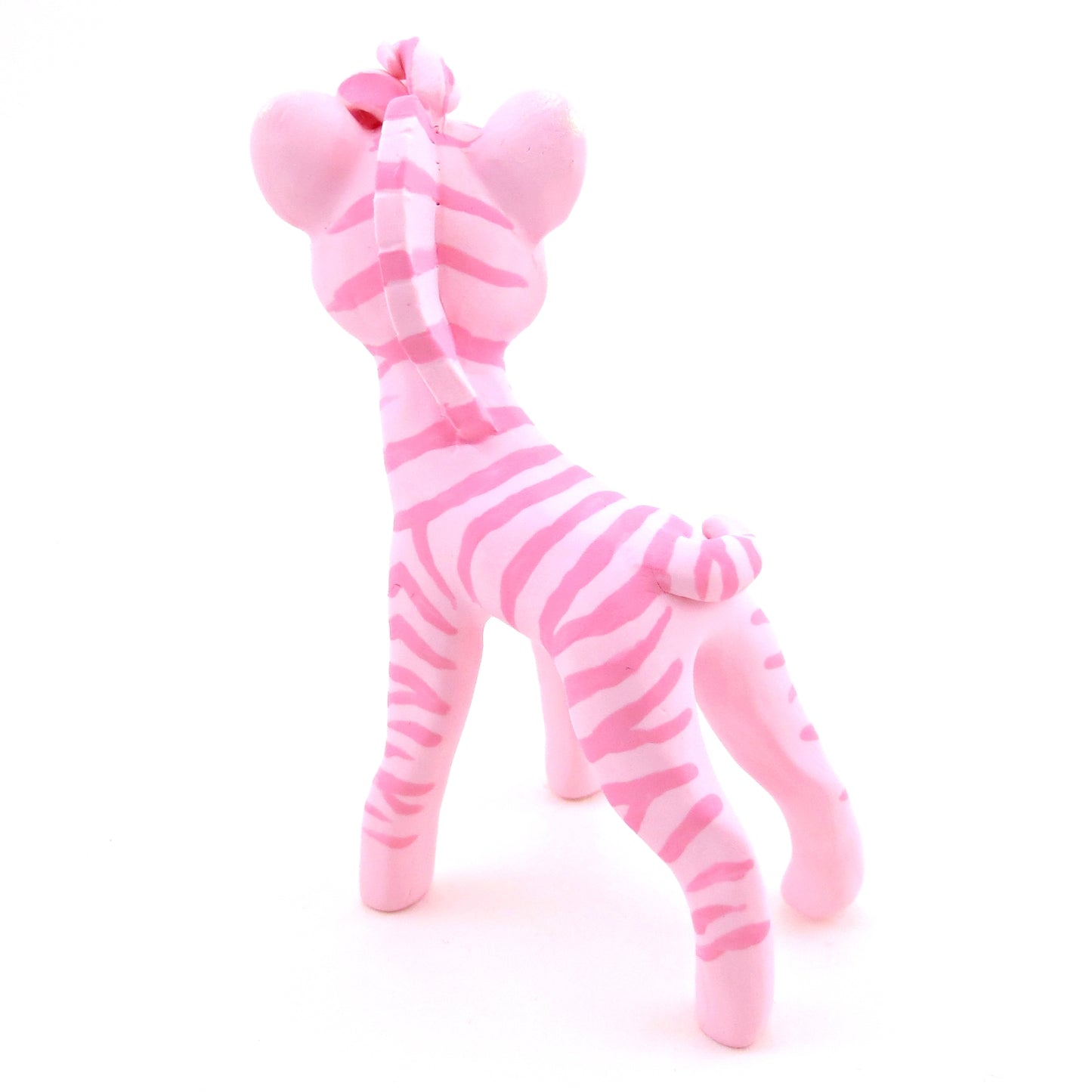 "Pinkies" Zebra Figurine - Polymer Clay Valentine's Day Animal Collection